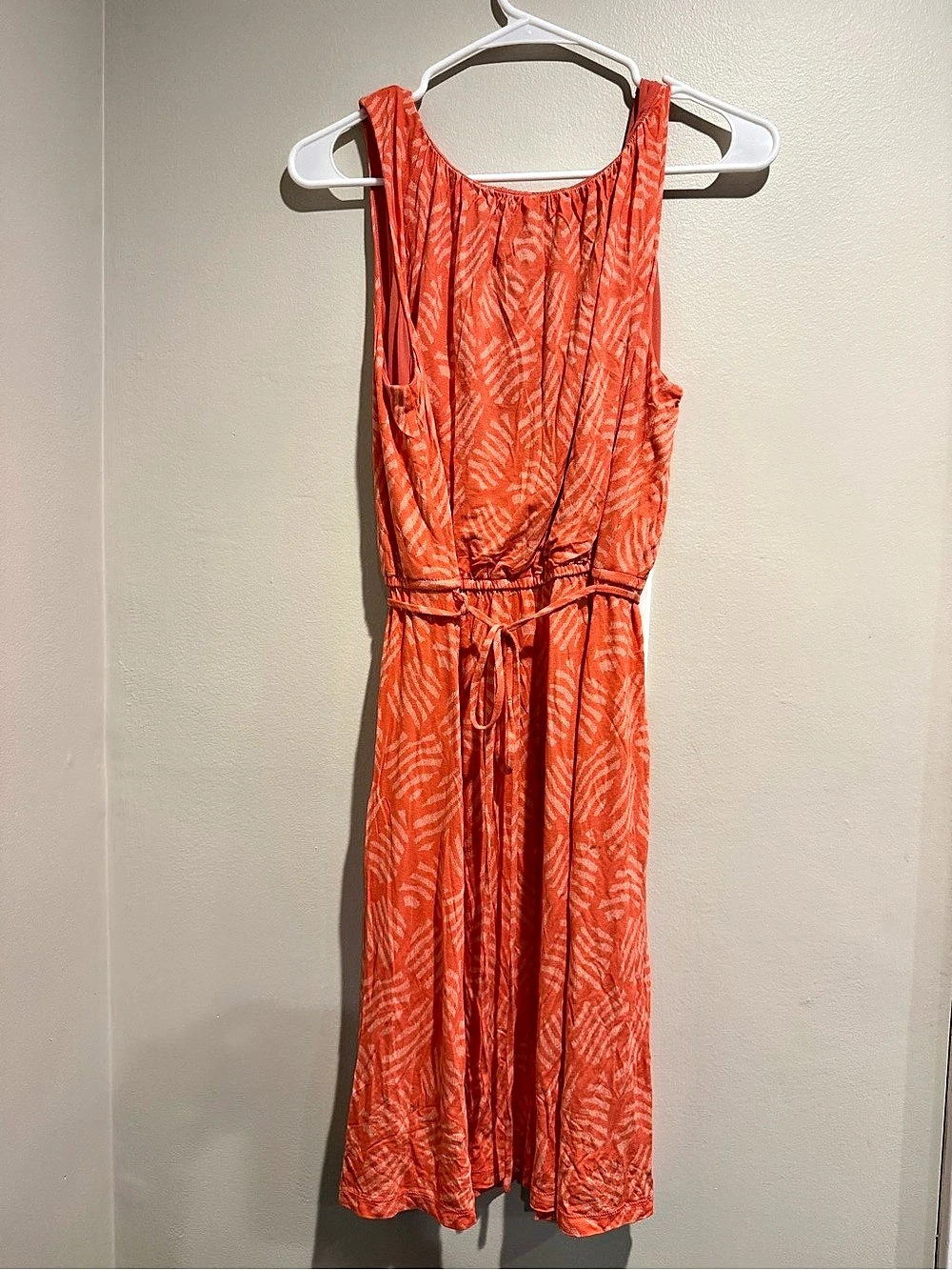 LOFT Orange & White Maxi Dress Like New